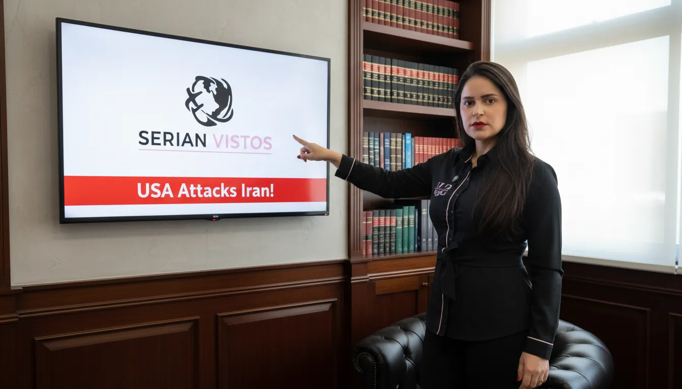 Imagem ilustrativa para o artigo Estados Unidos Ataca IRÃ em 28/02/2026: o que isso significa para vistos, viagens e imigração da Serian Vistos